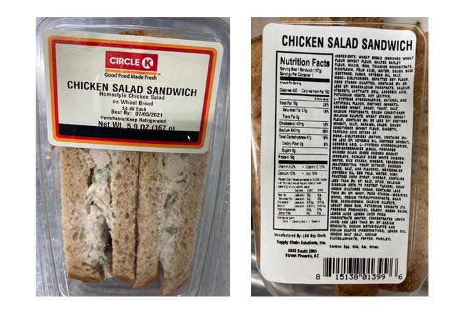 Lsg Sky Chefs Recalls Chicken Salad Sandwich Meat Poultry