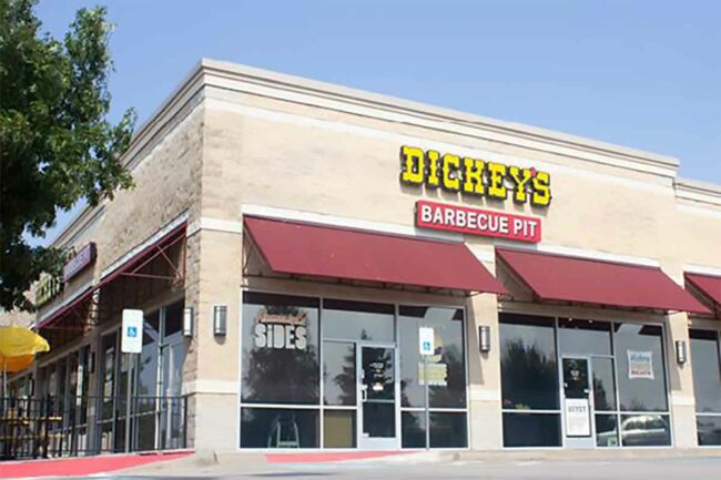 Photo of the exterior of a Dickey's Barbecue Pit restaurant