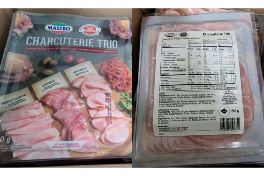CFIA recalls charcuterie over undeclared milk MEAT+POULTRY