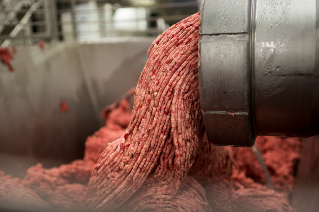 Ground beef through grinder