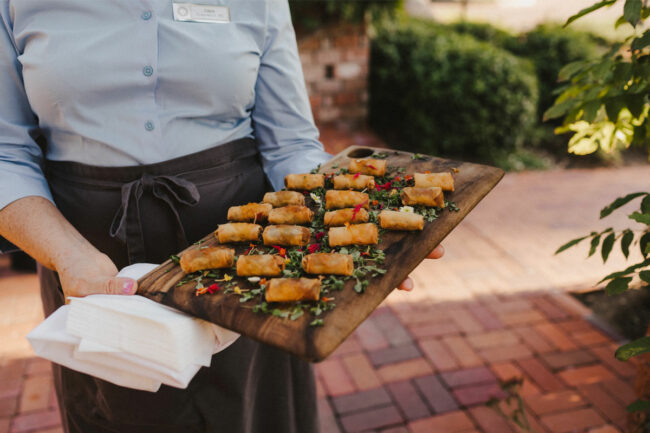 Server with appetizers