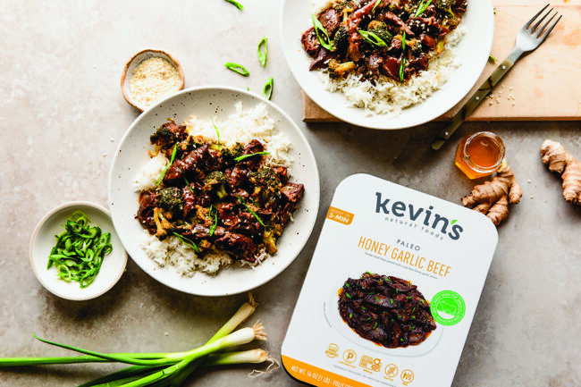 Kevin's Natural Foods honey garlic beef meal