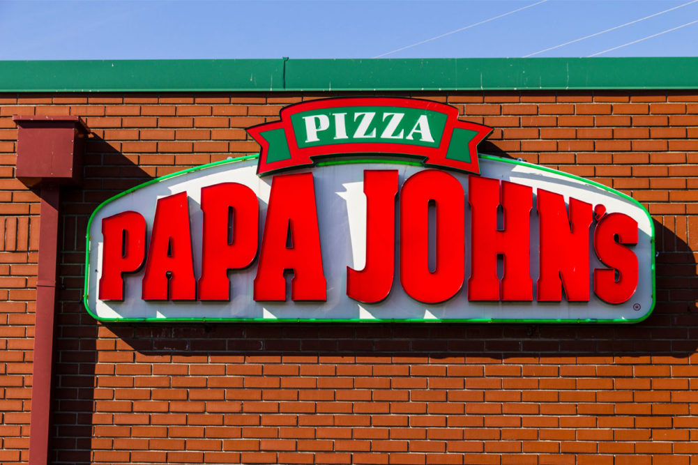 Papa Johns restaurant sign