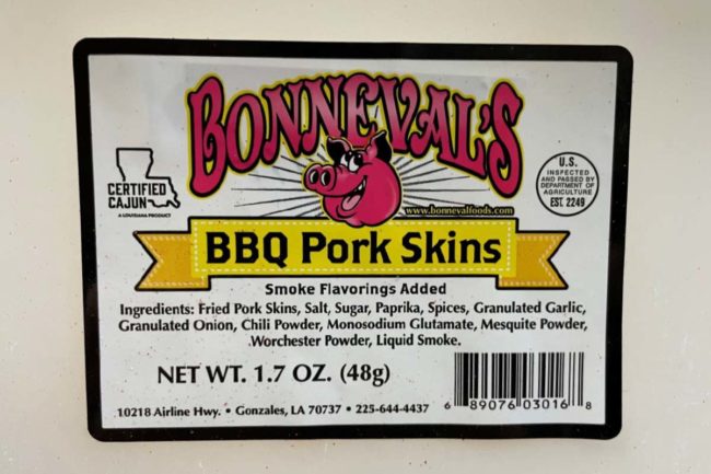 Bonneval's pork skins label