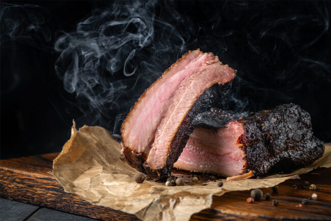 brisket with smoke