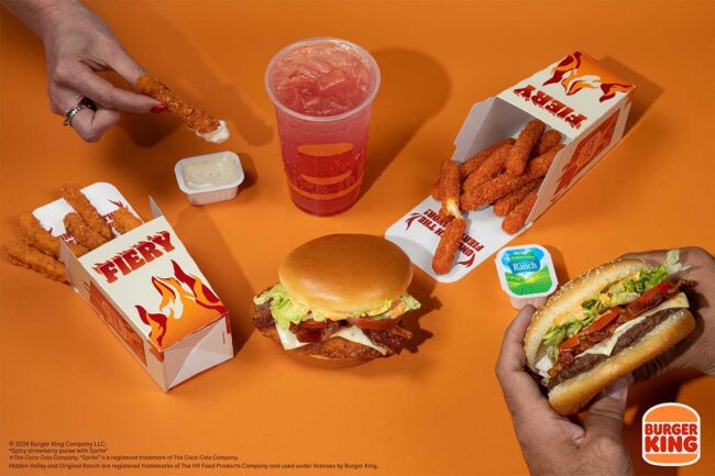 Burger King Fiery Menu items