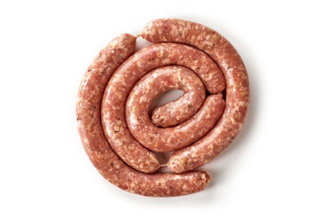 raw ground meat sausages