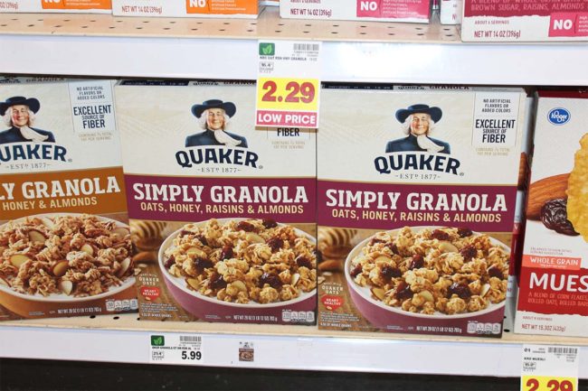 Quaker granola cereal