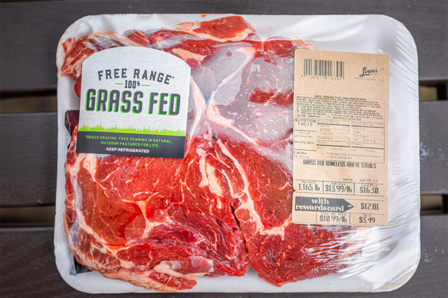 Free range, grass fed beef packaged