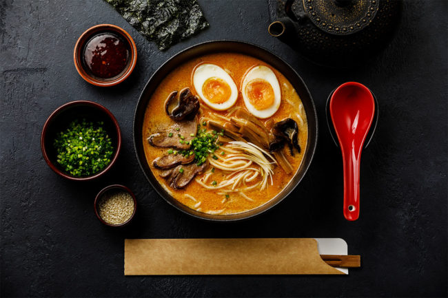 Ramen noodles with beef tongue meat