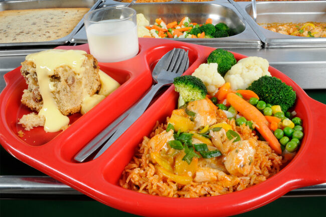 School cafeteria tray