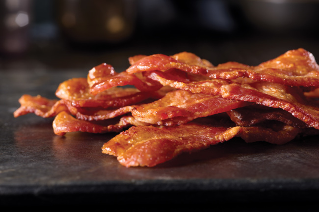 Closeup of fried bacon