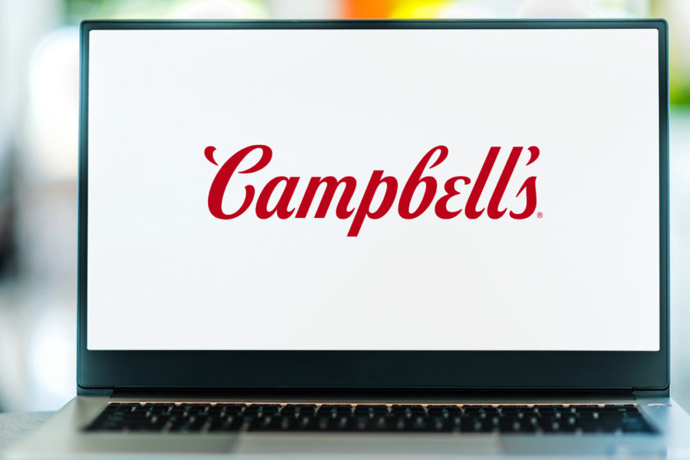 Campbell's logo on laptop screen