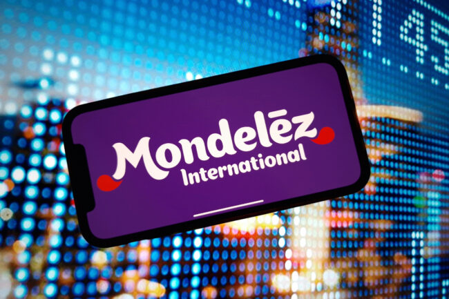 Mondelez logo on phone