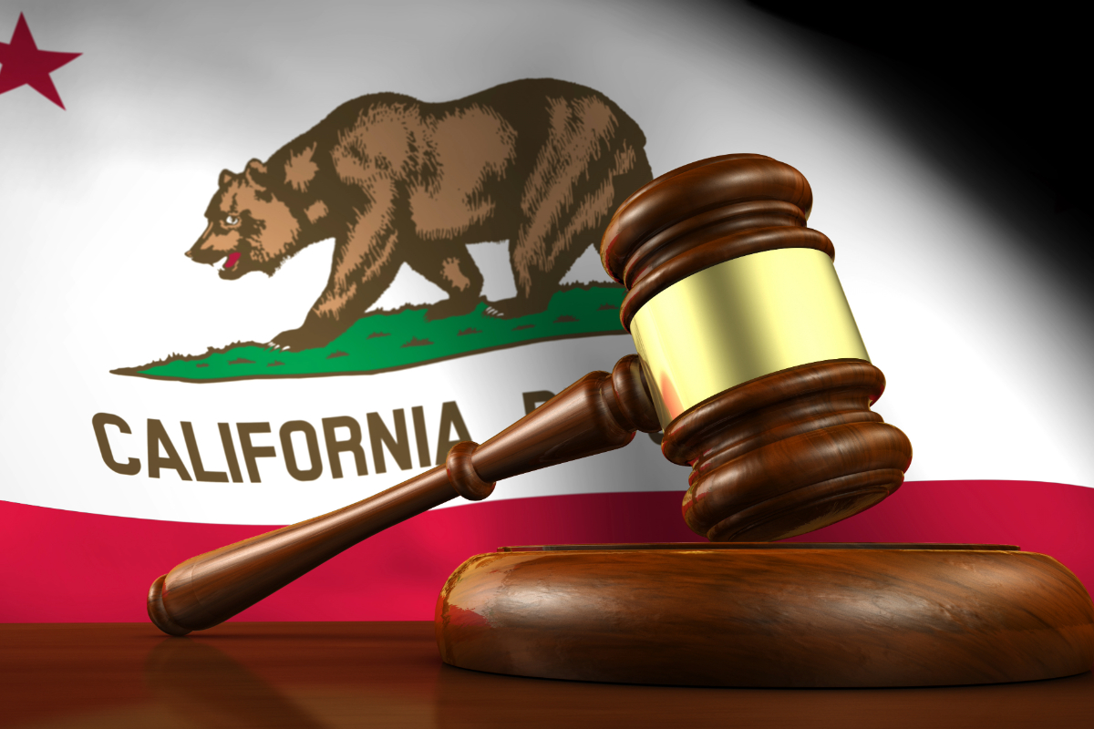 California flag and gavel