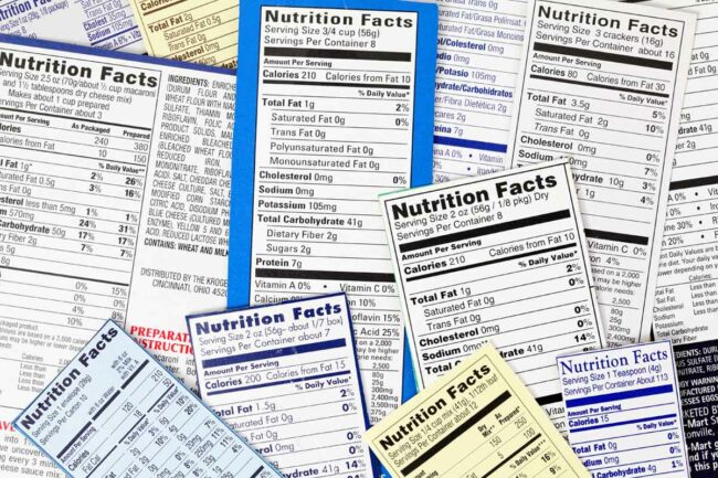 Nutrition label