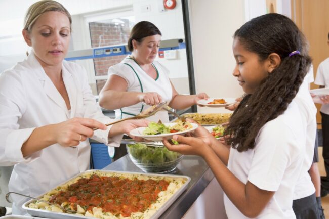 Girl Getting Food