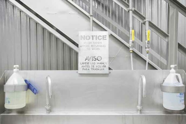 Handwashing station in a food processing plant.jpg