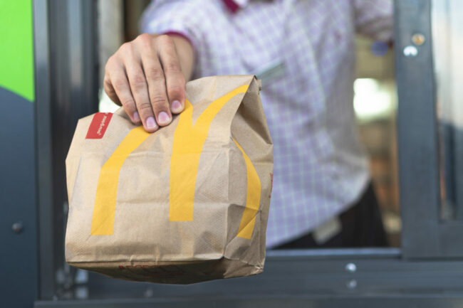 McDonalds drive through bag